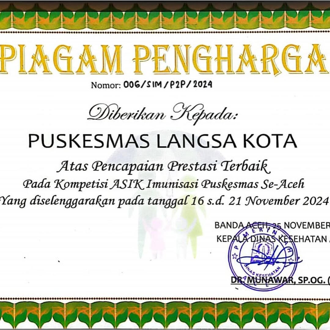 PUSKEMAS LANGSA KOTA RAIH PRESTASI